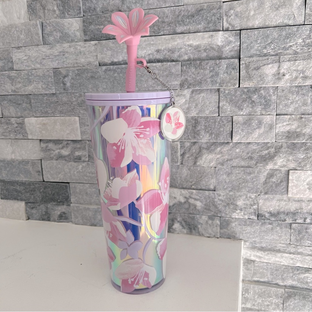 Starbucks Venti Tumbler Cherry Blossom With flower Topper
